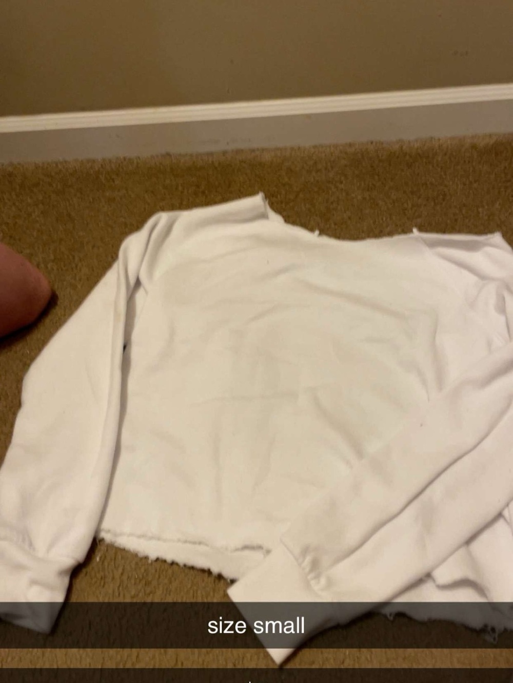 Cropped White Sweatshirt - Minimal Crewneck